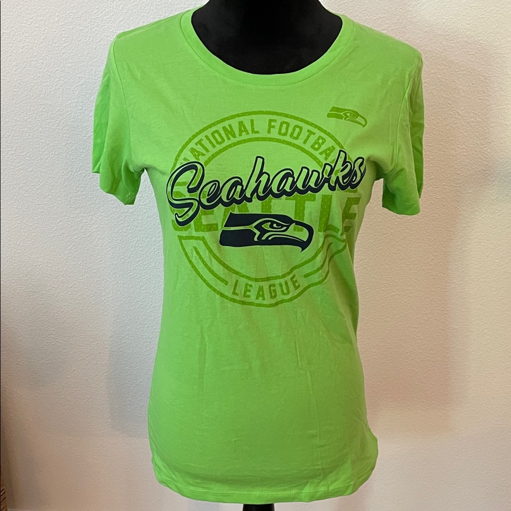 Majestic Lime Green Seahawks Women's Tee